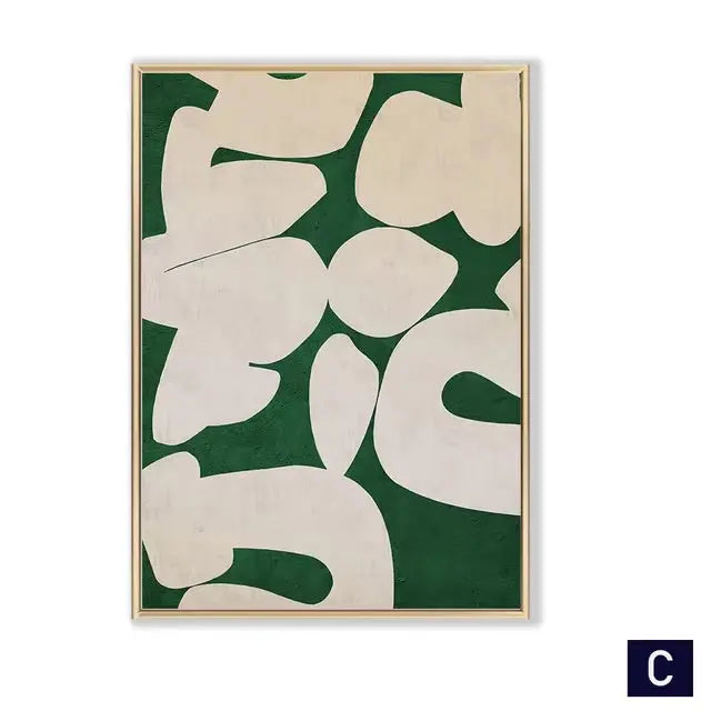 Modern Green White Abstract Painting Art - Decorstly
