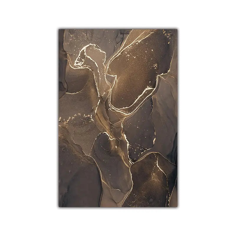 Modern Grey Gold Marble Canvas Wall Art - Decorstly