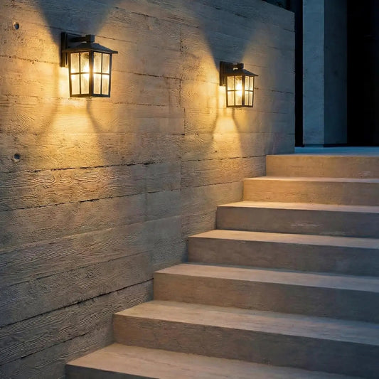 Modern Mystic Black Outdoor Wall Lamp Set - Decorstly