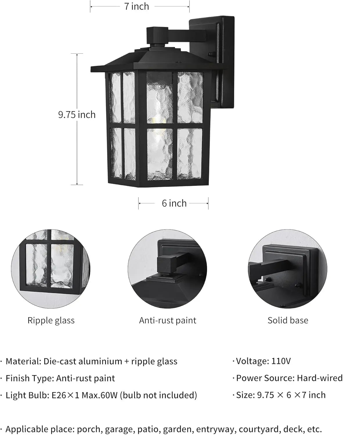 Modern Mystic Black Outdoor Wall Lamp Set - Decorstly