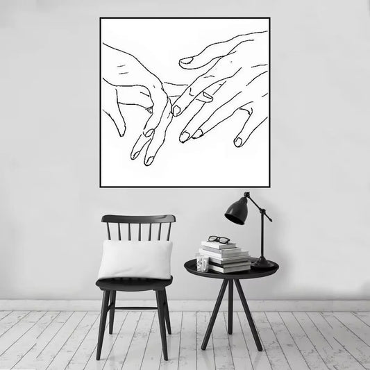 Modern Romantic Line Art Canvas Paintings - Decorstly
