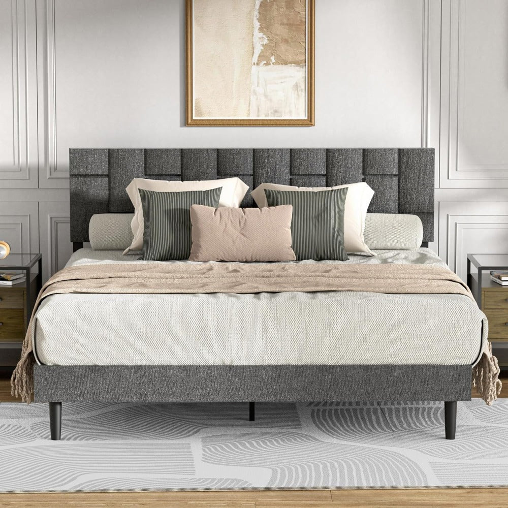 Grey Mid Century Bed Frame