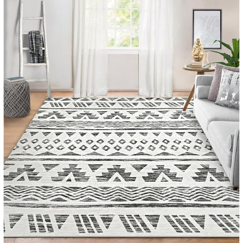 Moroccan Black Ivory Area Rug