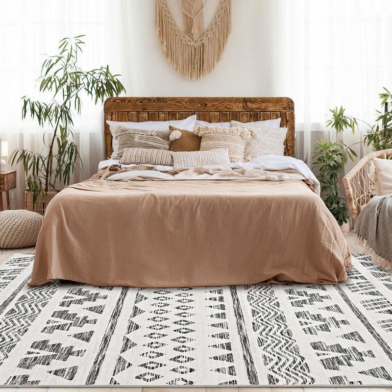 Moroccan Black Ivory Area Rug