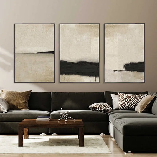 Neutral Abstract Canvas Wall Art - Decorstly