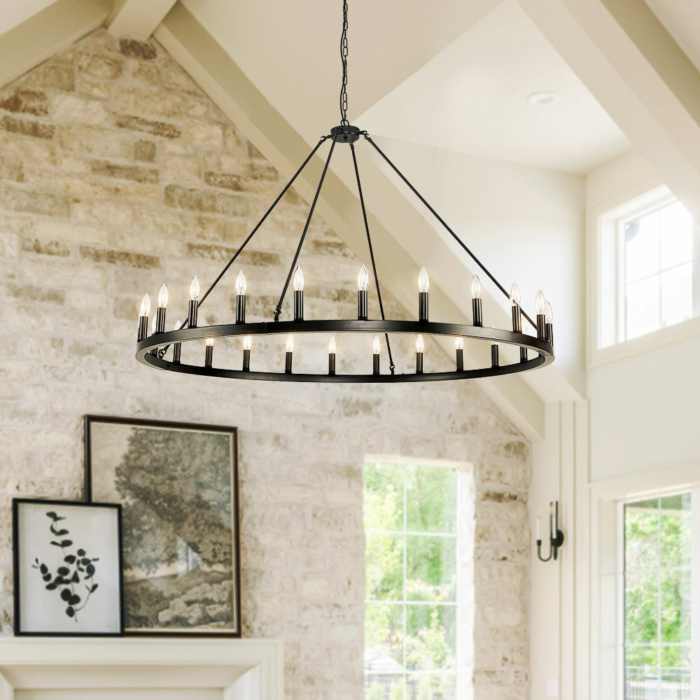Rustic Wagon Wheel Chandelier