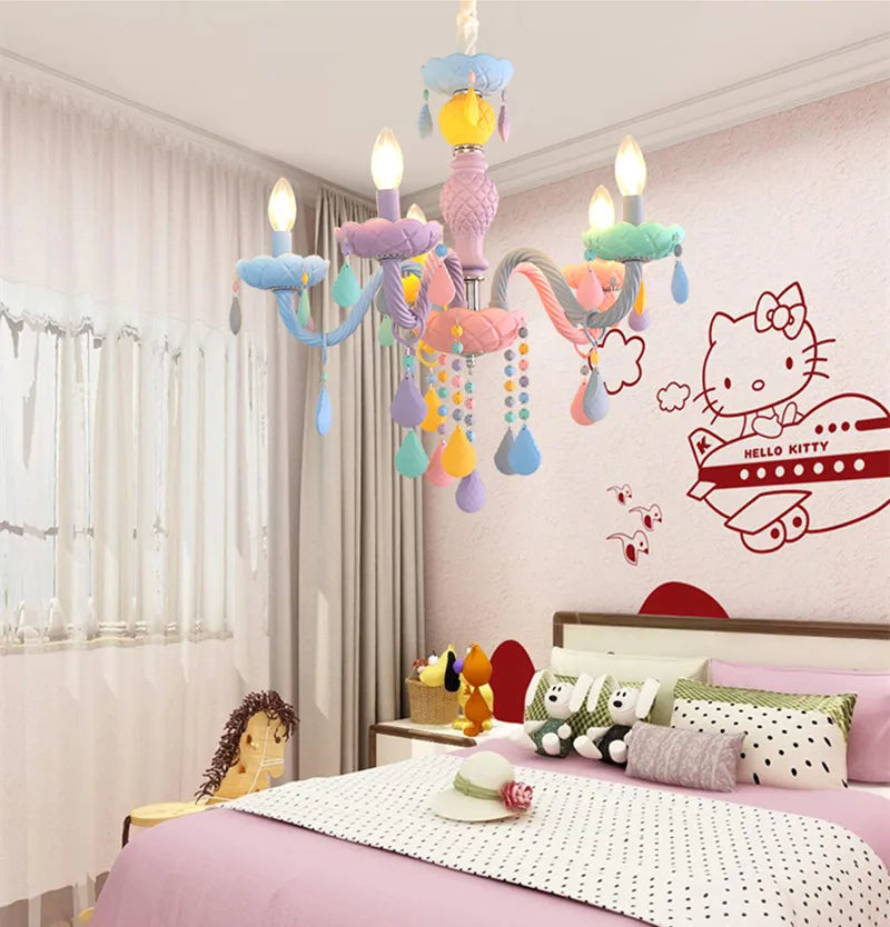 Rainbow Candle Chandelier