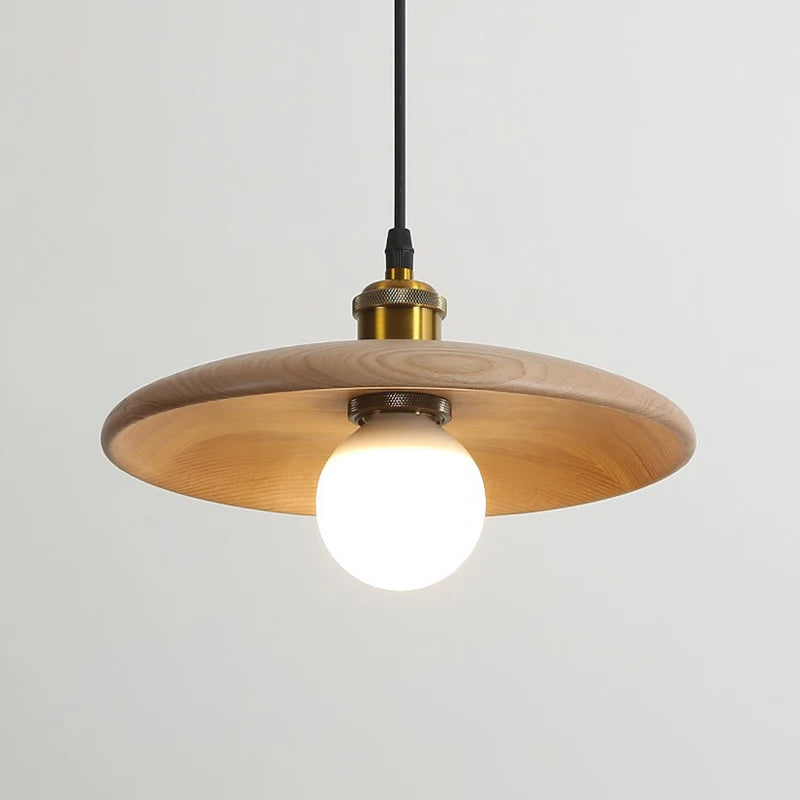 Wooden Saucer Radiance Pendant Light