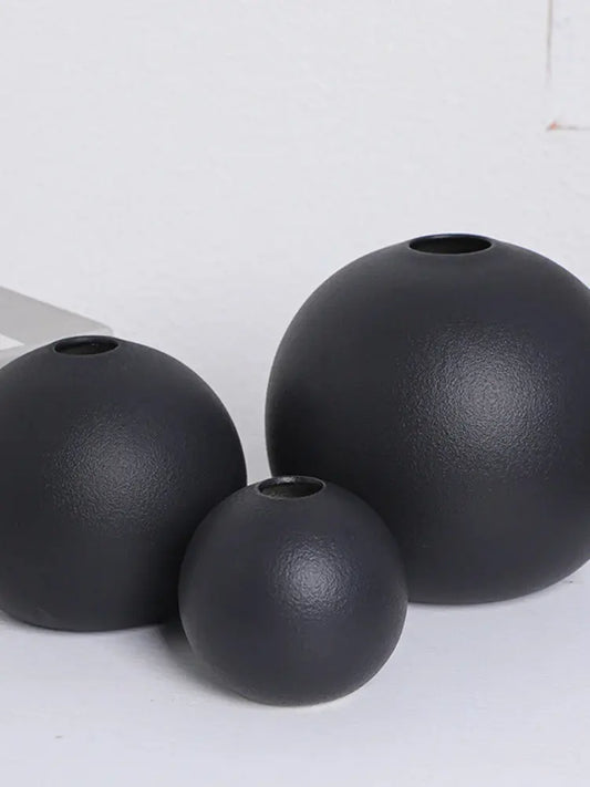 Nordic Black Ins Ball Flower Vase - Decorstly