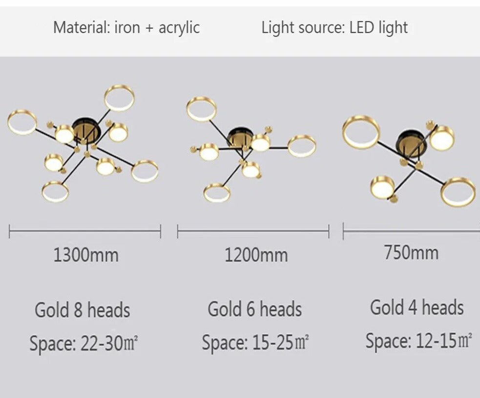 Gold Rings Chandelier
