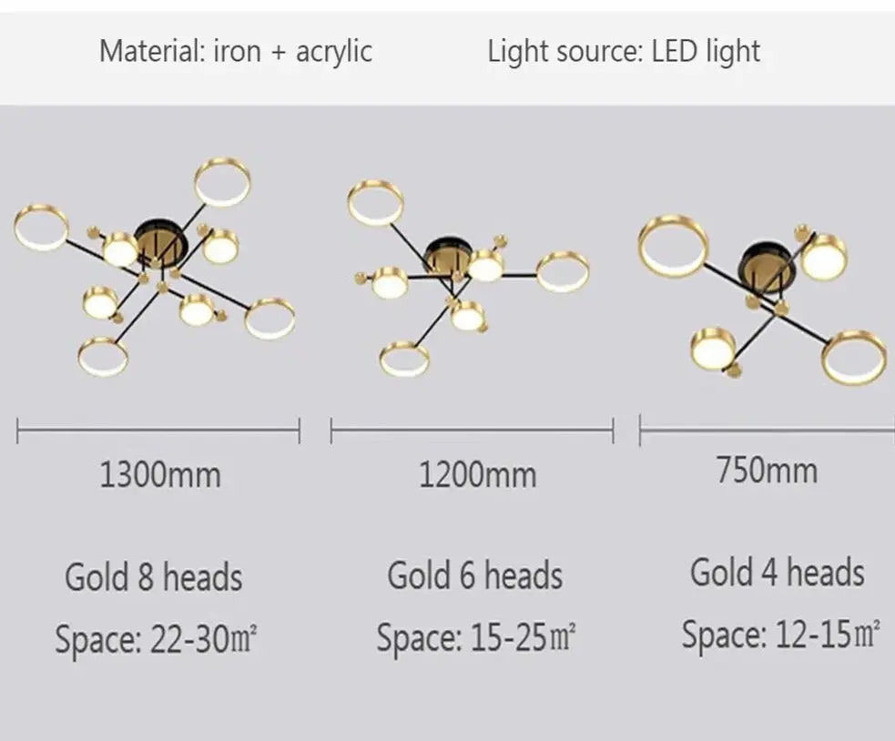 Gold Rings Chandelier - Decorstly