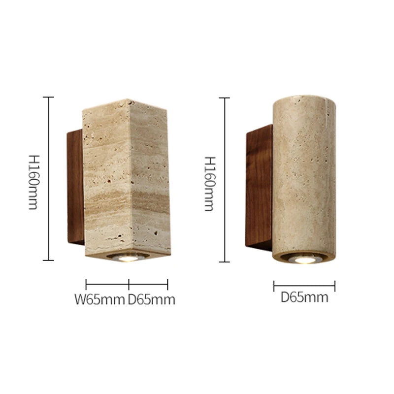 Wabi Sabi Travertine Wall Sconce