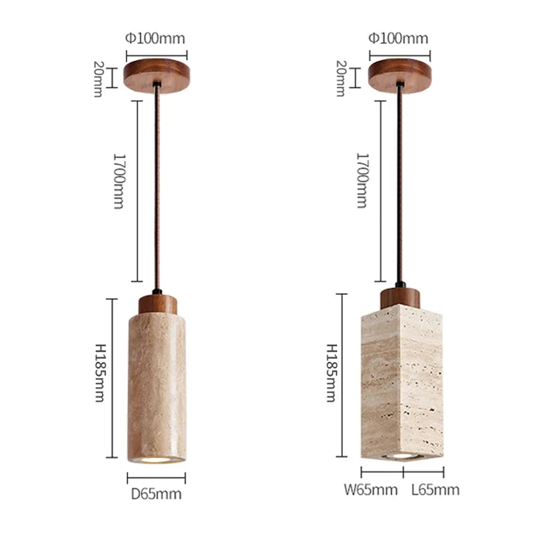 Marble Wabi-Sabi Travertine Pendant Light