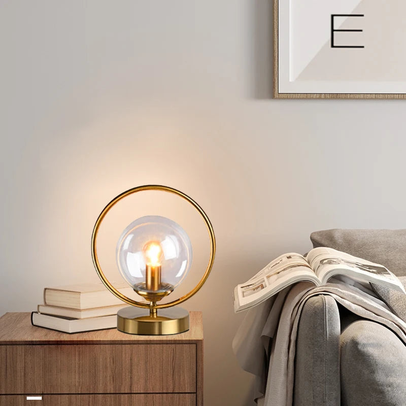 LED Glass Orb Table Lamp