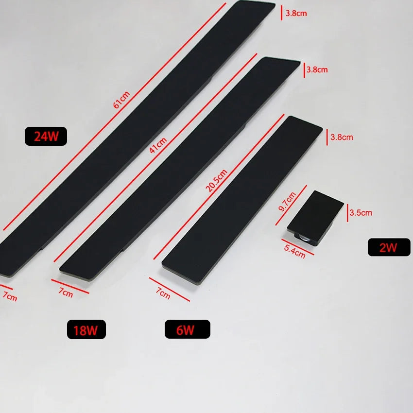 Outdoor Black Long Wall Lamp