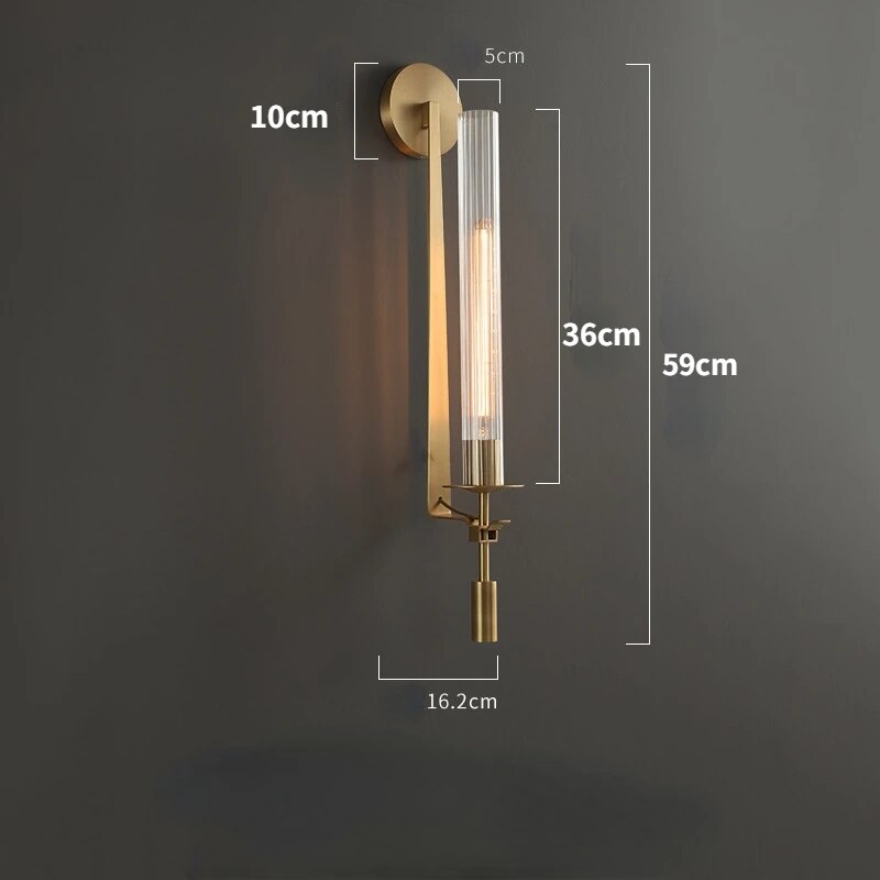 Tall Glass Wall Sconce