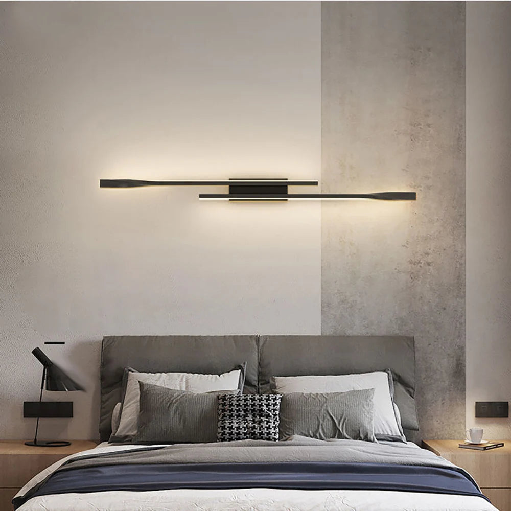 Black Long Double Strips Wall Sconce
