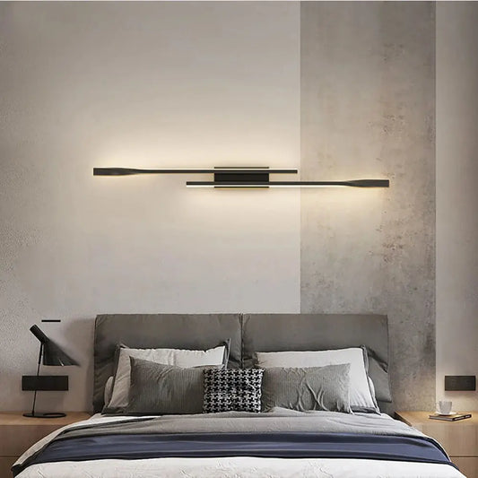 Black Long Double Strips Wall Sconce - Decorstly