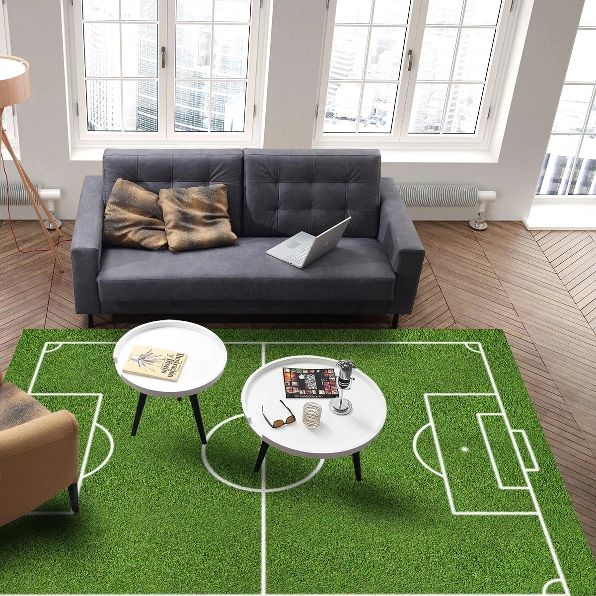 Kids Soccer Field Carpet Rug