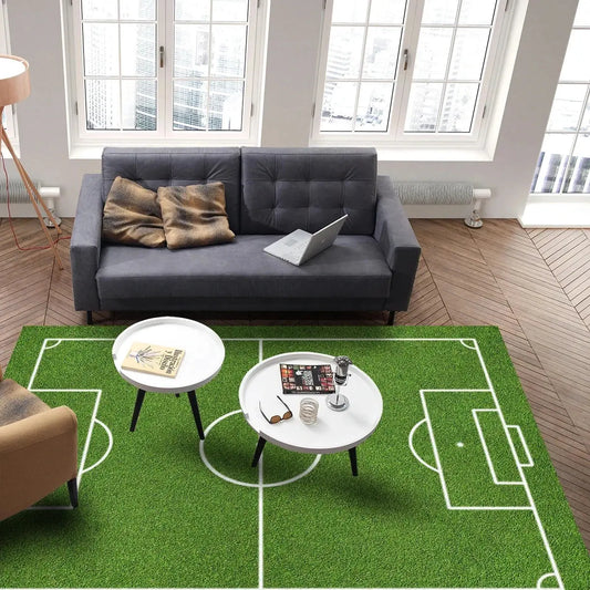 Kids Soccer Field Carpet Rug - Decorstly