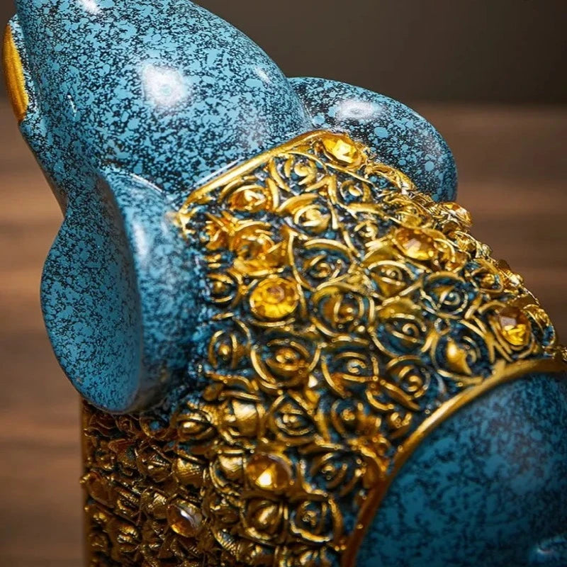 2Pcs Retro Blue Elephant Ornament