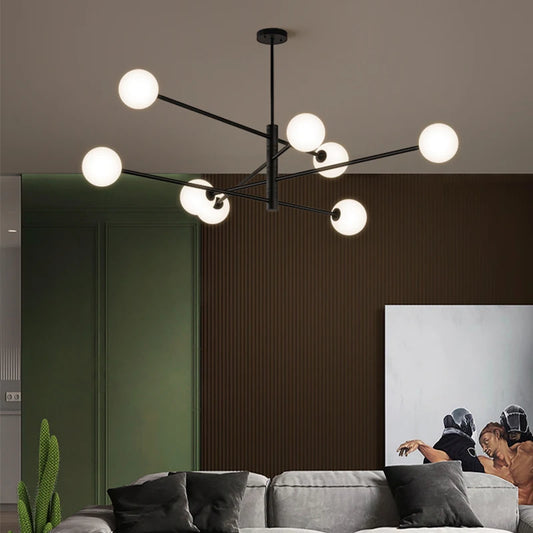 Modern Glass Brass Chandelier