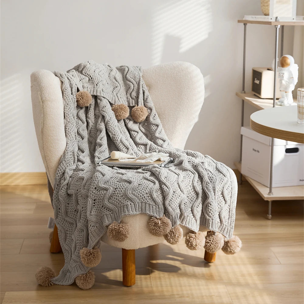 Chenille Stripe Blanket Throw