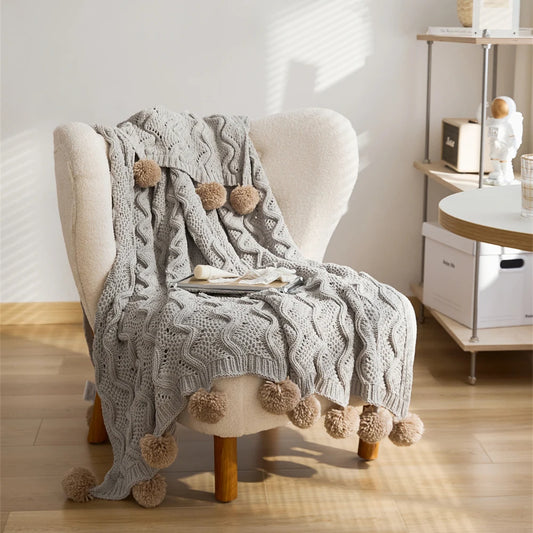 Chenille Stripe Blanket Throw - Decorstly