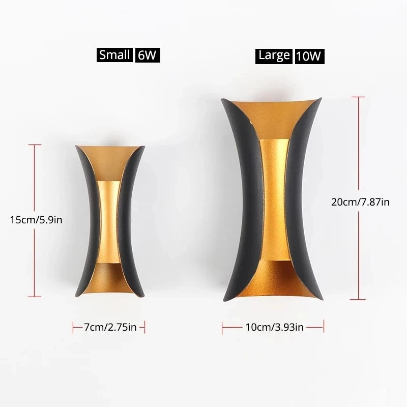 Aluminum Black Covered Outdoor Wall Sconce