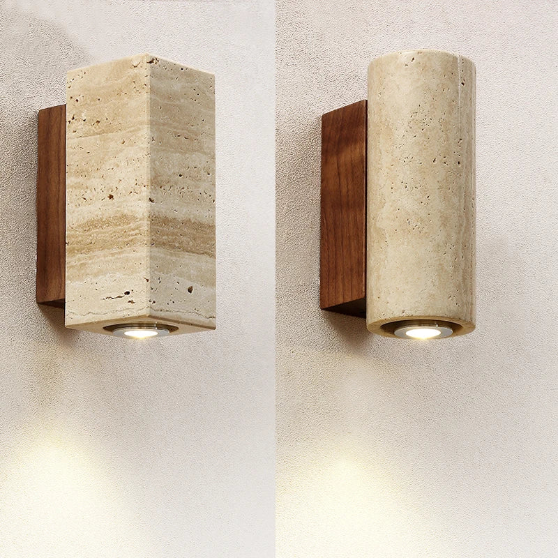 Wabi Sabi Travertine Wall Sconce