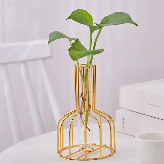 Gold Wrought Iron Vase - Decorstly