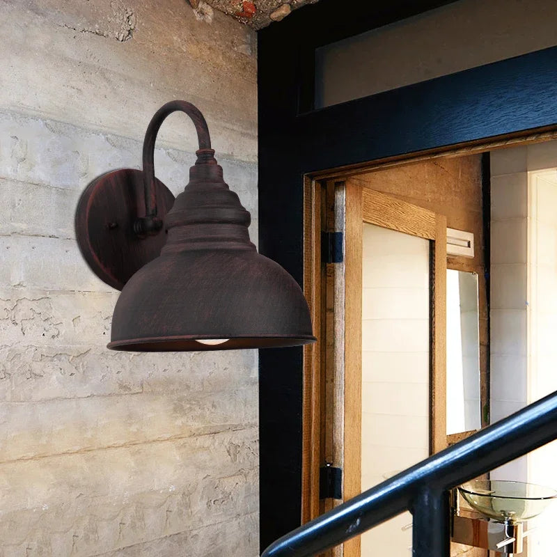 Old-fashioned outdoor sconce with light bulb, RetroGlow.
