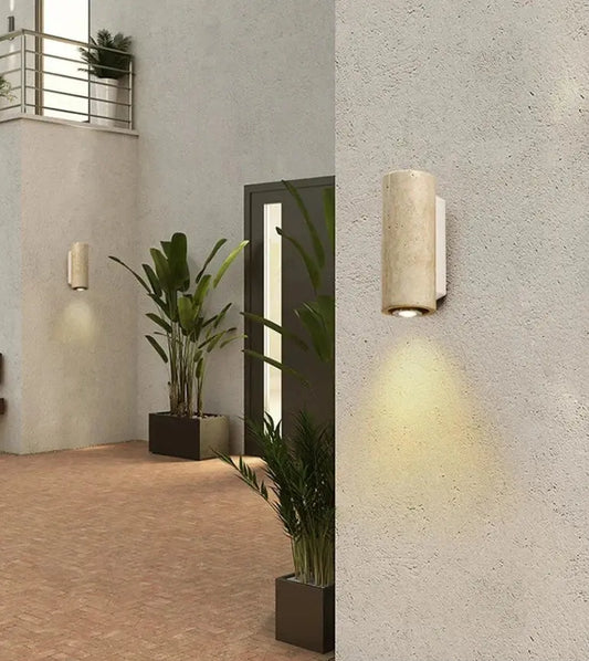Wabi Sabi Travertine Wall Sconce - Decorstly