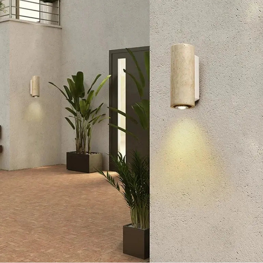 Wabi Sabi Travertine Wall Sconce - Decorstly
