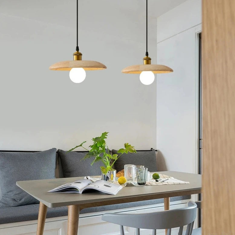 Wooden Saucer Radiance Pendant Light