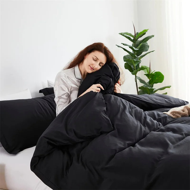 Dark Black Duvet Cover Set