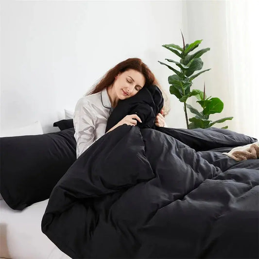 Dark Black Duvet Cover Set - Decorstly