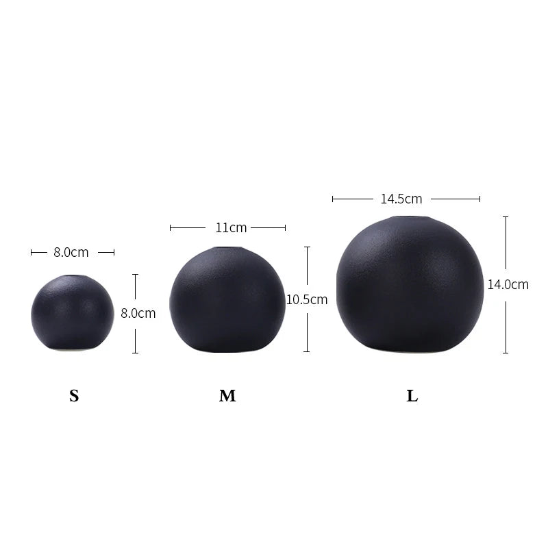 Nordic Black Ins Ball Flower Vase