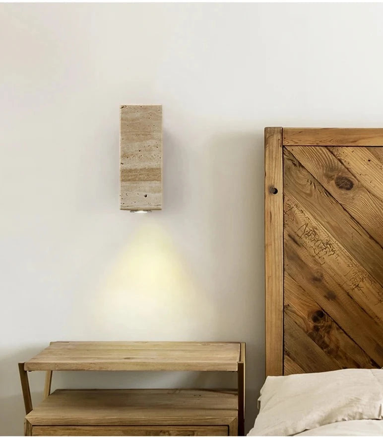 Wabi Sabi Travertine Wall Sconce