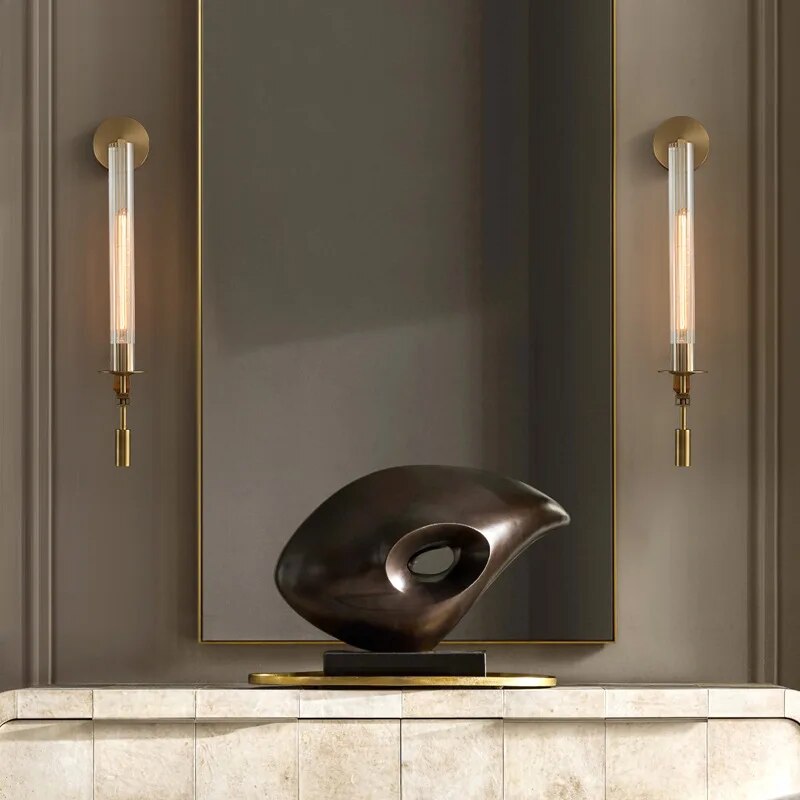 Tall Glass Wall Sconce