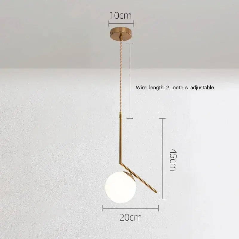 Harmony Pendant Light: Modern pendant light with sleek dimensions, perfect for contemporary interiors.