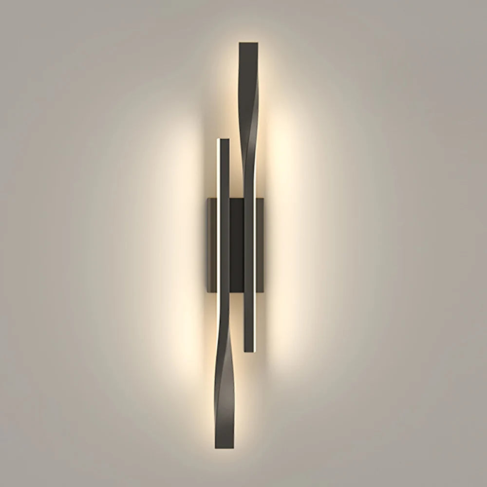 Black Long Double Strips Wall Sconce