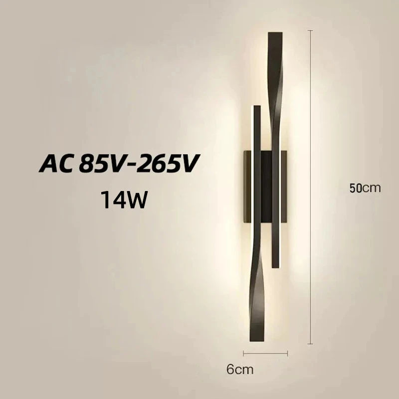 Black Long Double Strips Wall Sconce