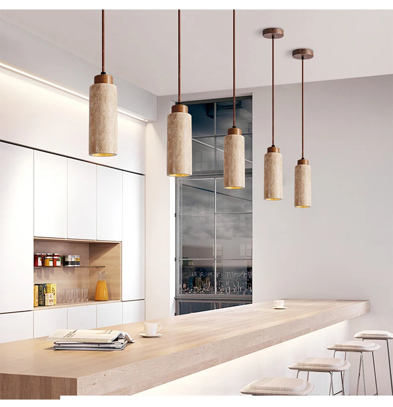 Marble Wabi-Sabi Travertine Pendant Light