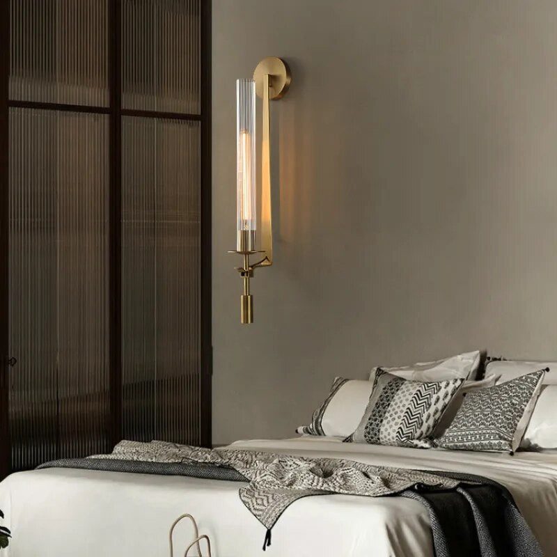 Tall Glass Wall Sconce