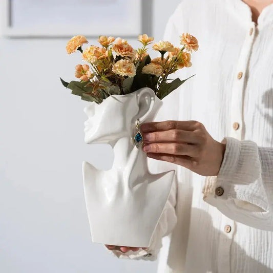 Abstract Side Face Vase - Decorstly