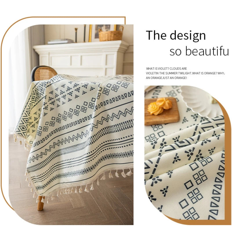 Bohemian Cotton Linen Tablecloth
