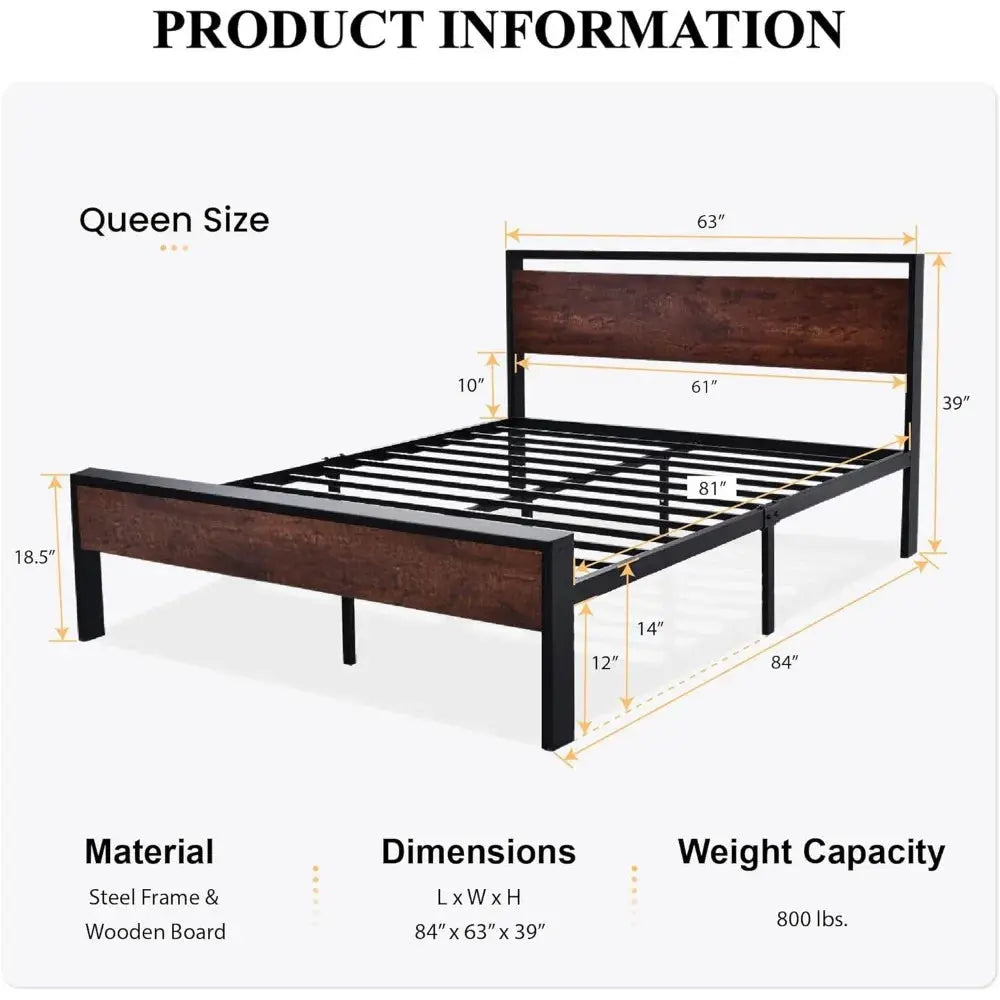Prestige Wooden Headboard Platform Bed - Decorstly