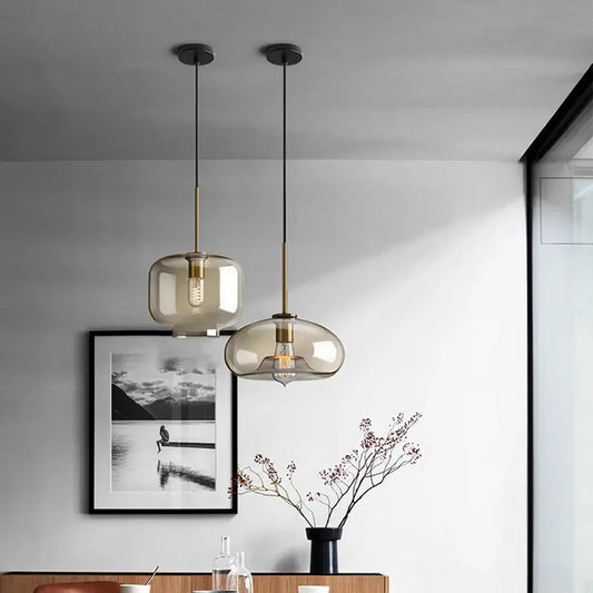 Cognac Glass LED Pendant Light - Decorstly