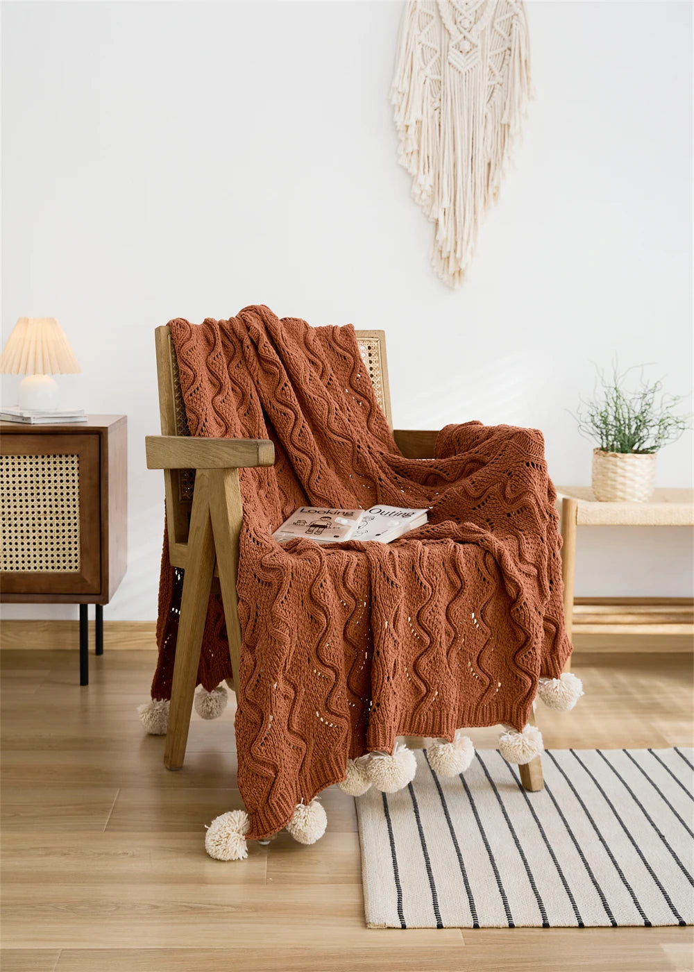 Chenille Stripe Blanket Throw